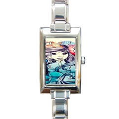 Beautifull Ariel Little Mermaid  Painting Rectangle Italian Charm Watch by artworkshop