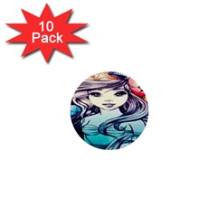 Beautifull Ariel Little Mermaid  Painting 1  Mini Buttons (10 Pack)  by artworkshop