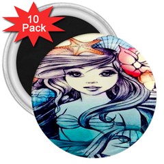 Beautifull Ariel Little Mermaid  Painting 3  Magnets (10 Pack)  by artworkshop