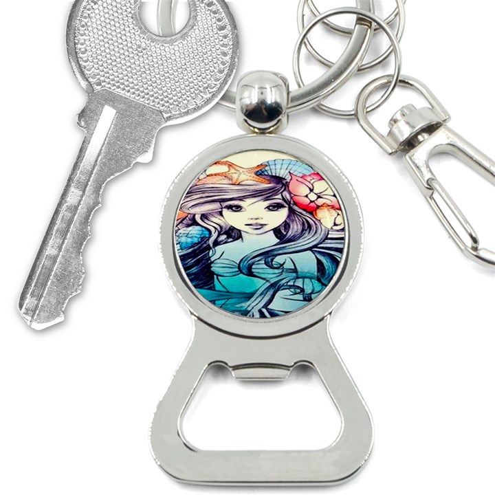 Beautifull Ariel Little Mermaid  Painting Bottle Opener Key Chain