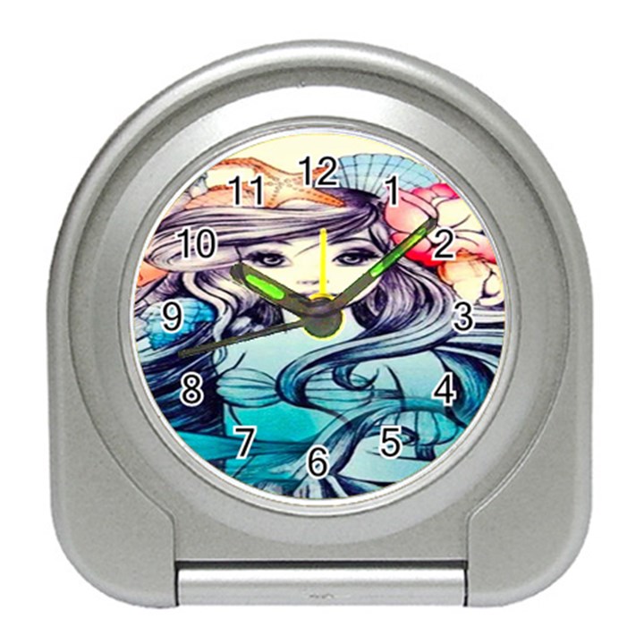 Beautifull Ariel Little Mermaid  Painting Travel Alarm Clock