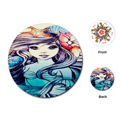 Beautifull Ariel Little Mermaid  Painting Playing Cards Single Design (round) by artworkshop