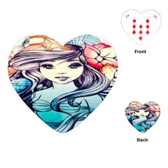 Beautifull Ariel Little Mermaid  Painting Playing Cards Single Design (heart) by artworkshop