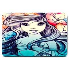 Beautifull Ariel Little Mermaid  Painting Large Doormat  by artworkshop