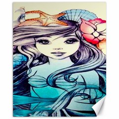 Beautifull Ariel Little Mermaid  Painting Canvas 11  X 14  by artworkshop