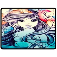 Beautifull Ariel Little Mermaid  Painting Fleece Blanket (large)  by artworkshop