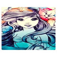 Beautifull Ariel Little Mermaid  Painting Double Sided Flano Blanket (medium)  by artworkshop