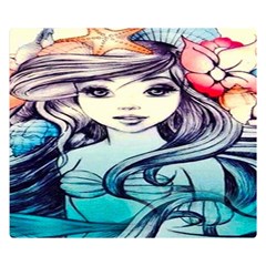 Beautifull Ariel Little Mermaid  Painting Double Sided Flano Blanket (small)  by artworkshop