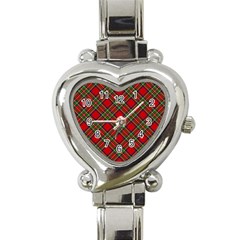 Royal Stewart Tartan Heart Italian Charm Watch by sifis