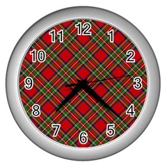 Royal Stewart Tartan Wall Clock (silver) by sifis