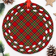 Royal Stewart Tartan Ornament (round Filigree) by sifis