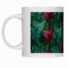 Rare Excotic Forest Of Wild Orchids Vines Blooming In The Calm White Mug by pepitasart