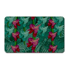 Rare Excotic Forest Of Wild Orchids Vines Blooming In The Calm Magnet (rectangular) by pepitasart