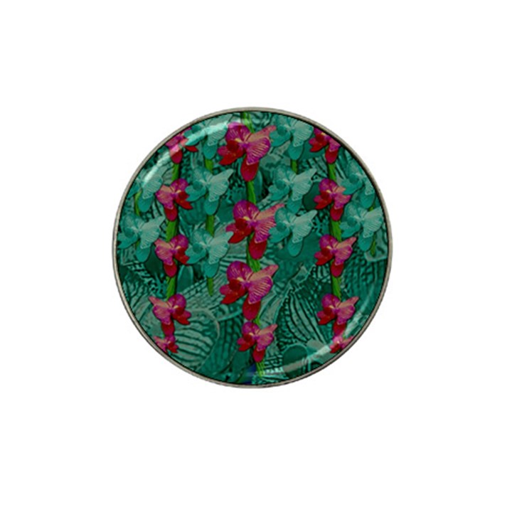 Rare Excotic Forest Of Wild Orchids Vines Blooming In The Calm Hat Clip Ball Marker