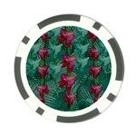 Rare Excotic Forest Of Wild Orchids Vines Blooming In The Calm Poker Chip Card Guard Front