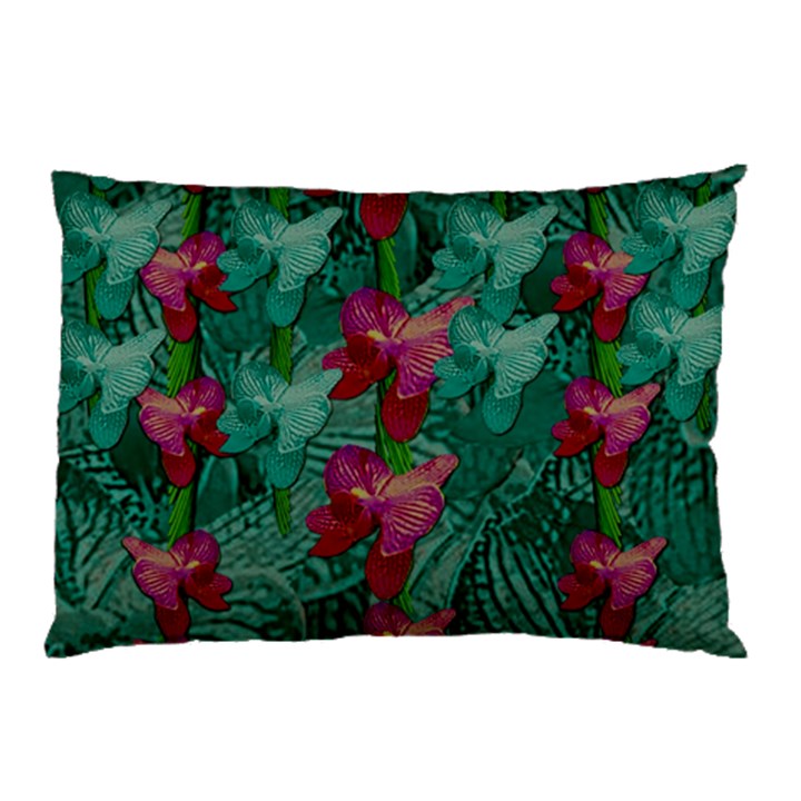 Rare Excotic Forest Of Wild Orchids Vines Blooming In The Calm Pillow Case