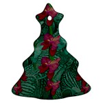 Rare Excotic Forest Of Wild Orchids Vines Blooming In The Calm Christmas Tree Ornament (Two Sides) Front