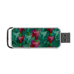 Rare Excotic Forest Of Wild Orchids Vines Blooming In The Calm Portable Usb Flash (one Side) by pepitasart