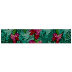 Rare Excotic Forest Of Wild Orchids Vines Blooming In The Calm Small Flano Scarf by pepitasart