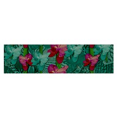 Rare Excotic Forest Of Wild Orchids Vines Blooming In The Calm Oblong Satin Scarf (16  X 60 ) by pepitasart