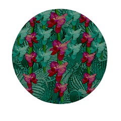 Rare Excotic Forest Of Wild Orchids Vines Blooming In The Calm Mini Round Pill Box by pepitasart