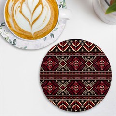 Ukrainian-folk-seamless-pattern-ornament Uv Print Round Tile Coaster