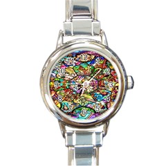 Character Disney Stained Round Italian Charm Watch by artworkshop