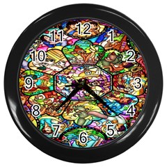 Character Disney Stained Wall Clock (black) by artworkshop