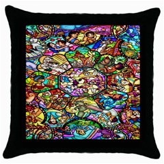 Character Disney Stained Throw Pillow Case (black)