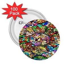 Character Disney Stained 2 25  Buttons (100 Pack)  by artworkshop