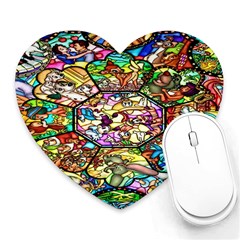 Character Disney Stained Heart Mousepads by artworkshop