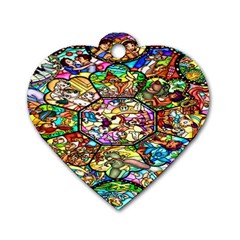 Character Disney Stained Dog Tag Heart (one Side) by artworkshop