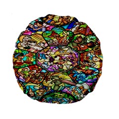 Character Disney Stained Standard 15  Premium Round Cushions by artworkshop