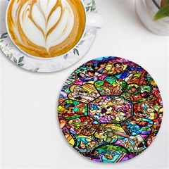 Character Disney Stained Uv Print Round Tile Coaster by artworkshop