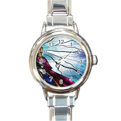 Anna Disney Frozen Stained Glass Round Italian Charm Watch by artworkshop