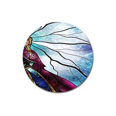 Anna Disney Frozen Stained Glass Magnet 3  (round) by artworkshop