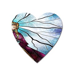 Anna Disney Frozen Stained Glass Heart Magnet by artworkshop