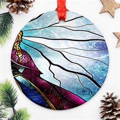 Anna Disney Frozen Stained Glass Ornament (round) by artworkshop