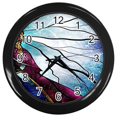 Anna Disney Frozen Stained Glass Wall Clock (black) by artworkshop