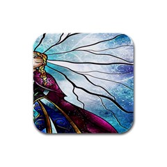 Anna Disney Frozen Stained Glass Rubber Square Coaster (4 Pack) by artworkshop