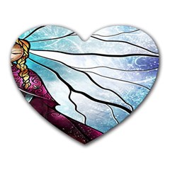 Anna Disney Frozen Stained Glass Heart Mousepads by artworkshop