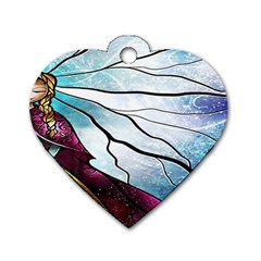 Anna Disney Frozen Stained Glass Dog Tag Heart (two Sides) by artworkshop