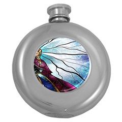 Anna Disney Frozen Stained Glass Round Hip Flask (5 Oz) by artworkshop