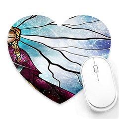 Anna Disney Frozen Stained Glass Heart Mousepads by artworkshop