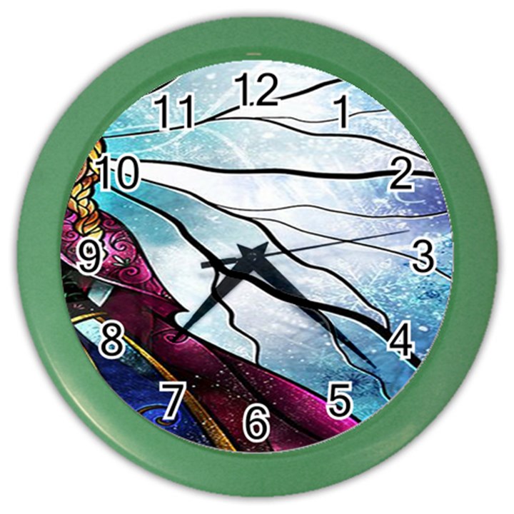 Anna Disney Frozen Stained Glass Color Wall Clock