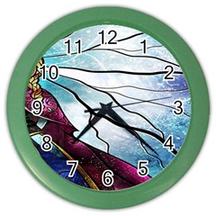 Anna Disney Frozen Stained Glass Color Wall Clock by artworkshop