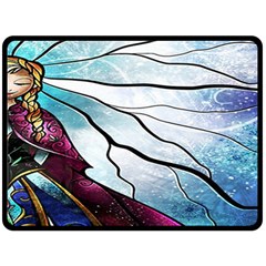 Anna Disney Frozen Stained Glass Fleece Blanket (large)  by artworkshop