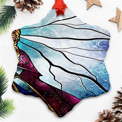 Anna Disney Frozen Stained Glass Snowflake Ornament (two Sides) by artworkshop