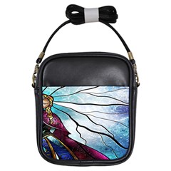 Anna Disney Frozen Stained Glass Girls Sling Bag by artworkshop