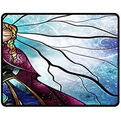 Anna Disney Frozen Stained Glass Fleece Blanket (medium)  by artworkshop